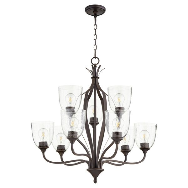Jardin Oiled Bronze with Clear 30-Inch Nine-Light Chandelier, image 1