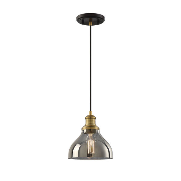 Hayes Oil Rubbed Bronze and Natural Brass One-Light Mini Pendant, image 1