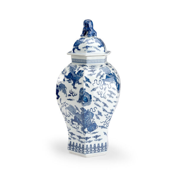 Qing Blue and White Covered Urn, image 1