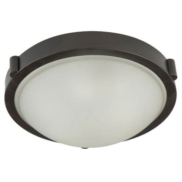 Boise Oil Rubbed Bronze Frosted Glass 17-Inch Flush Mount, image 1