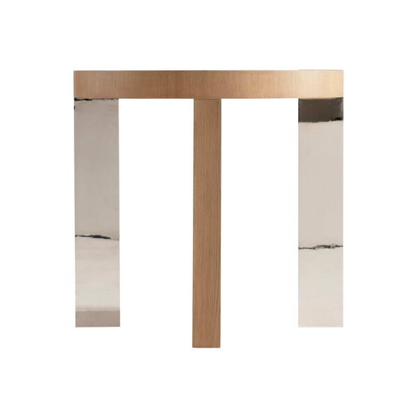 Modulum Natural and Stainless Steel 25-Inch Side Table, image 3