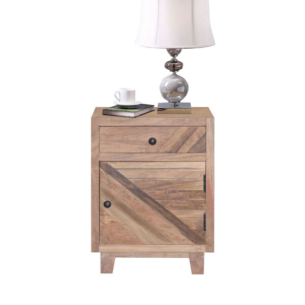 Outbound Natural 17-Inch Nightstand with One Drawer and Cabinet, image 2