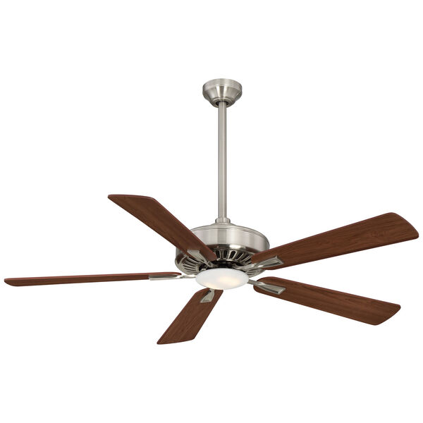Contractor Brushed Nickel 52-Inch Ceiling Fan with Dark Walnut Blades, image 1