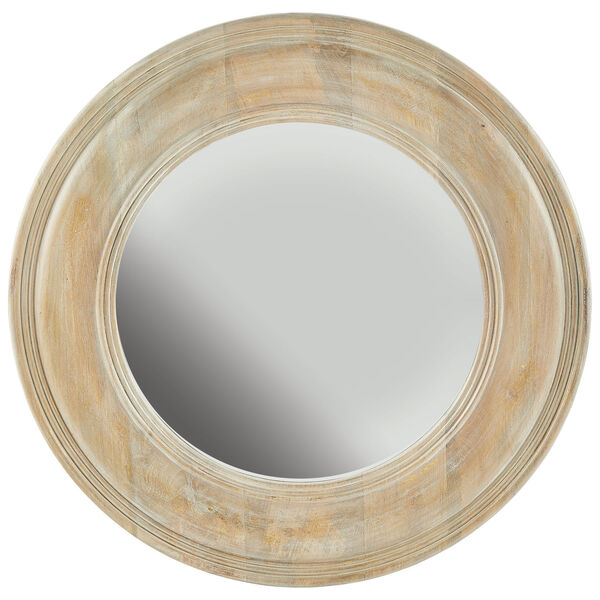 White Washed Wood with Gold Leaf 30-Inch Mirror, image 1