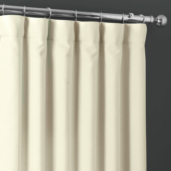 Italian Faux Linen Gravity Ivory 50 in W x 108 in H Single Panel Curtain, image 3