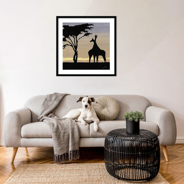 James Burghardt Black Savanna Giraffes Iv 25 x 25 Inch Wall Art, image 1