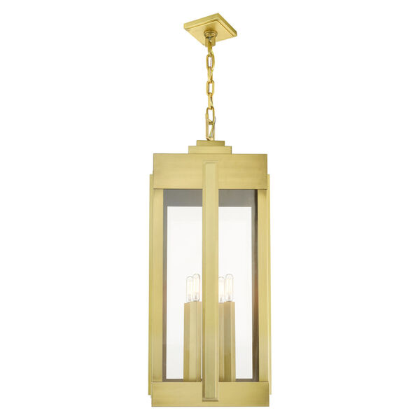 Lexington Natural Brass Four-Light Outdoor Pendant Lantern, image 3