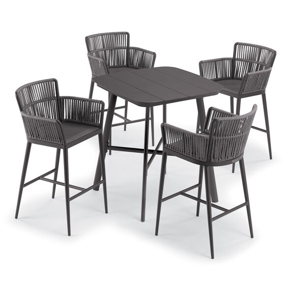 Nette and Eiland Carbon 36-Inch Square Bar Table with Four Bar Chairs, image 1