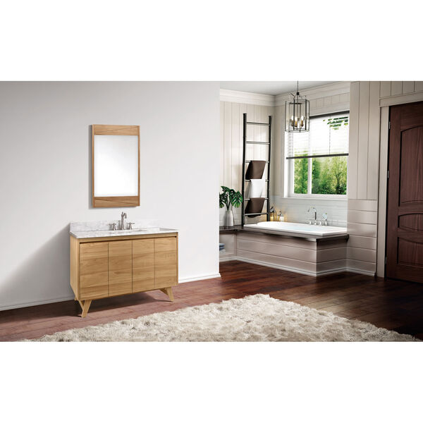 Coventry 49 inch Vanity in Natural Teak with Carrara White Top, image 3