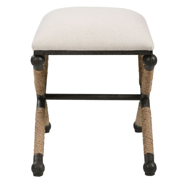 Firth Brown, White and Black 24-Inch Small Bench, image 4