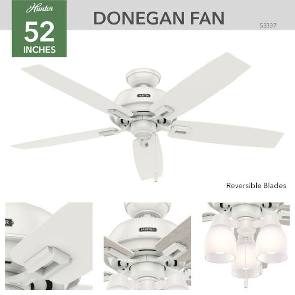 Donegan Fresh White 52-Inch Three-Light LED Adjustable Ceiling Fan, image 4