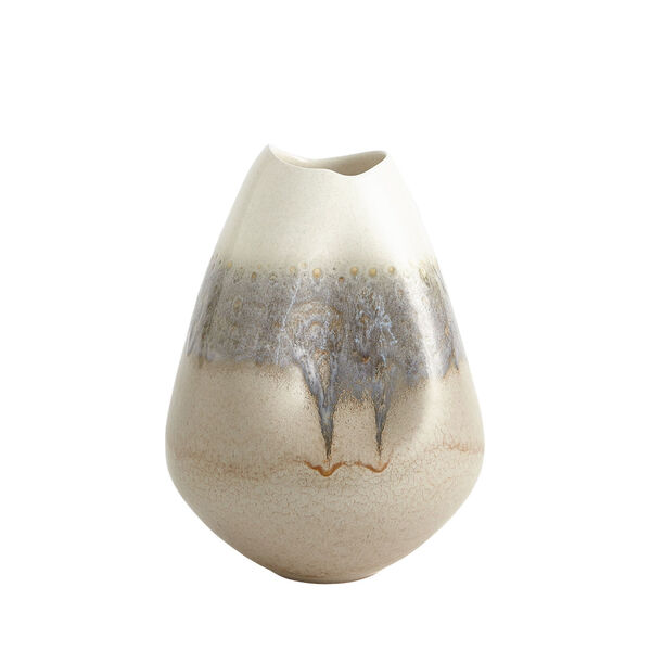 Cream Rises Grey and Ivory Dented Small Vase, image 1