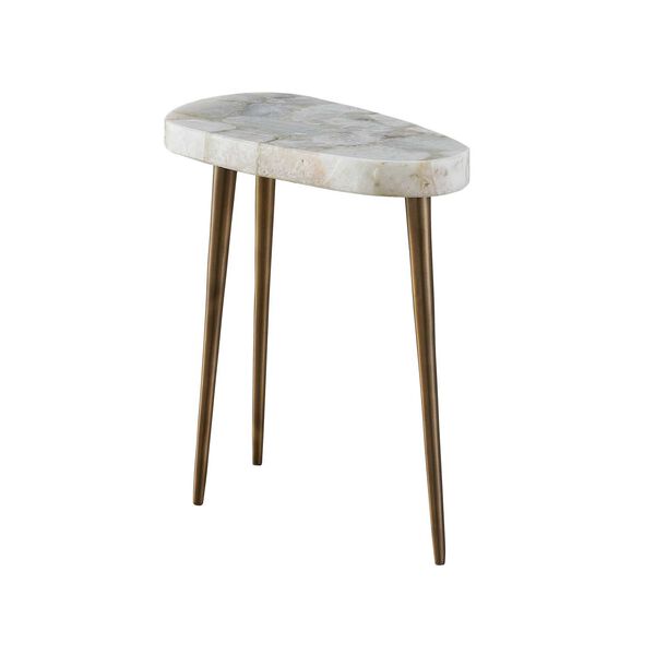 ErinnV x Universal Fino White and Bronze Short Side Table, image 4