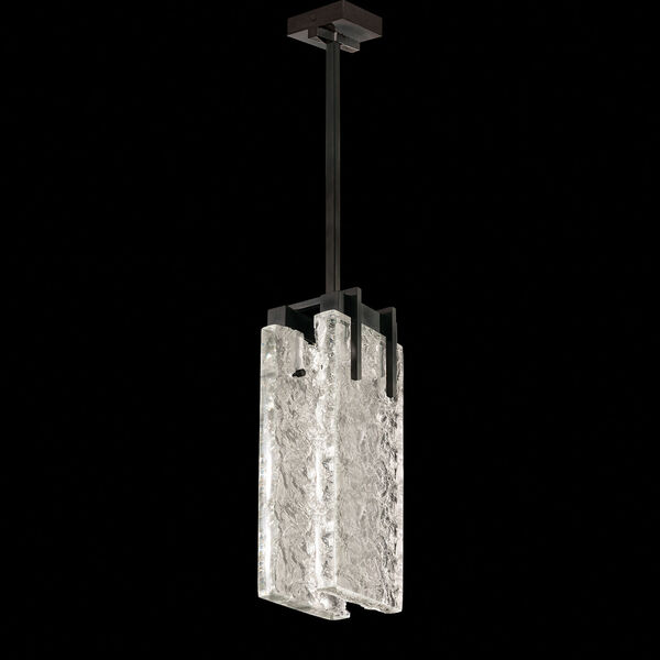 Terra Black 21-Inch Two-Light Rectangular LED Mini Pendant with Clear Glass, image 1