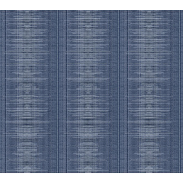 Handpainted  Navy Silk Weave Stripe Wallpaper, image 2