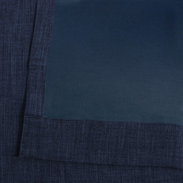 Blue Indigo Faux Linen Blackout Single Panel Curtain 50 x 96, image 6