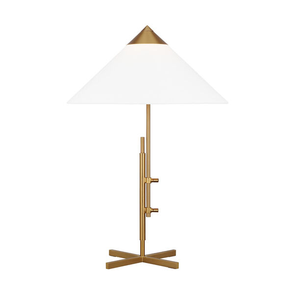 Franklin Burnished Brass One-Light Adjustable Table Lamp, image 1
