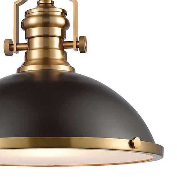Chadwick Oil Rubbed Bronze and Satin Brass One-Light Pendant, image 4