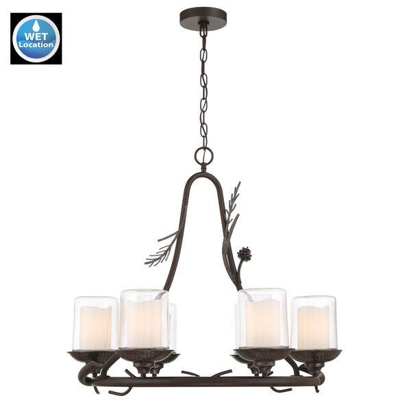 Ponderosa Ridge Weathered Spruce with Silver Highlights Four-Light Chandelier, image 4