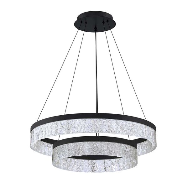 Arctic Ice Black Clear 24-Inch Two-Light LED Pendant, image 1