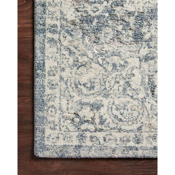 Theory Ivory and Blue Runner: 2 Ft. 7 In. x 13 Ft., image 3