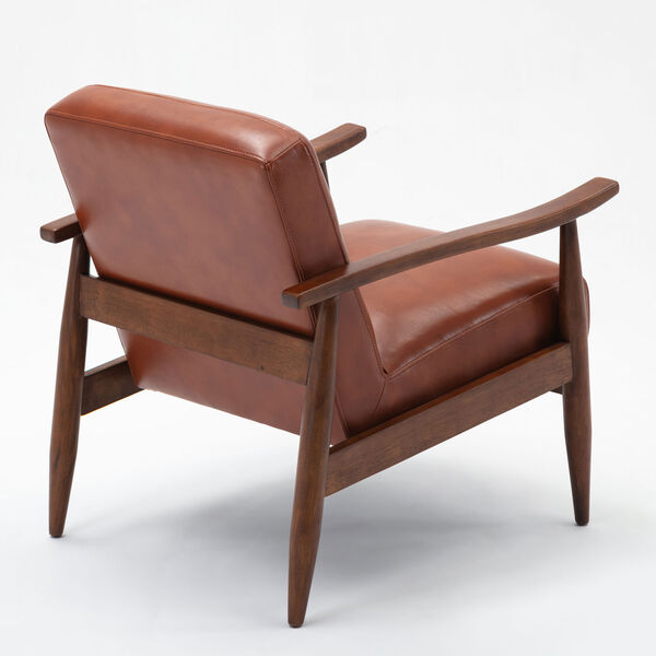 Austin Caramel and Walnut Wooden Base Accent Chair, image 6