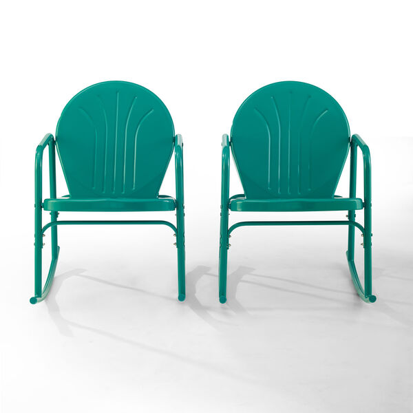 Griffith Turquoise Gloss Outdoor Rocking Chairs, Set of Two, image 1