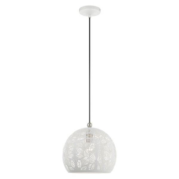 Chantily White and Brushed Nickel One-Light Pendant, image 1