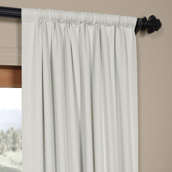 White Oyster Faux Linen Room Darkening Single Panel Curtain 50 x 120, image 3