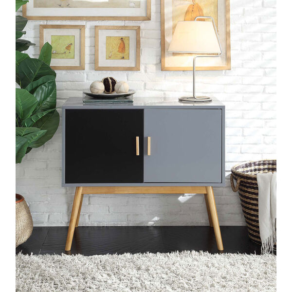 Uptown Gray and Black Storage Console, image 3