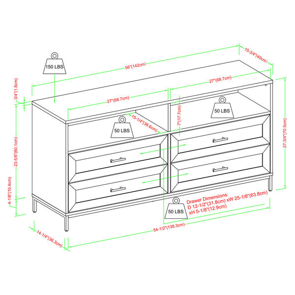 Four Drawer TV Stand, image 7