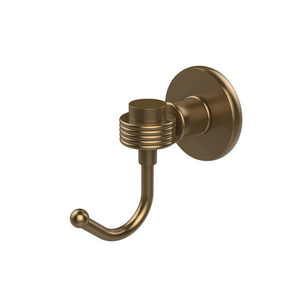Continental Collection Robe Hook with Groovy Accents, Brushed Bronze, image 1