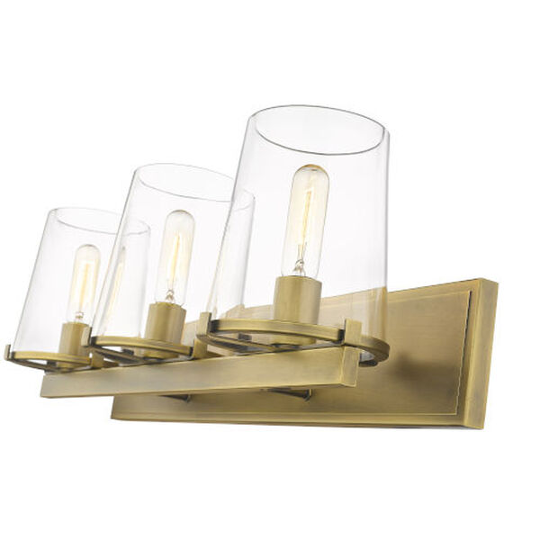Callista Rubbed Brass Three-Light Vanity, image 4