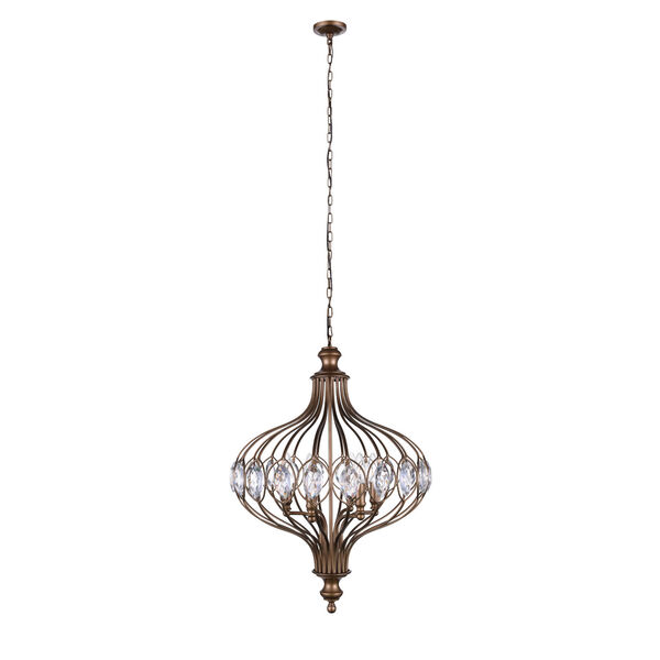 Altair Antique Bronze Three-Light Chandelier with K9 Clear Crystal, image 1