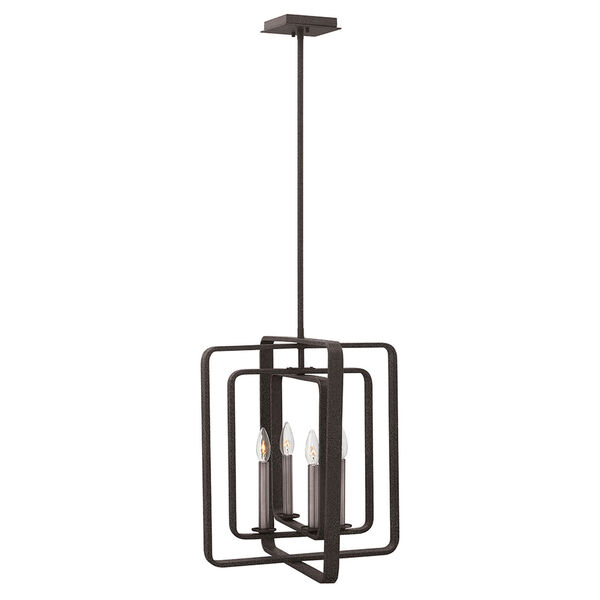 Quentin Aged Zinc 17-Inch Four-Light Stem Hung Foyer, image 5