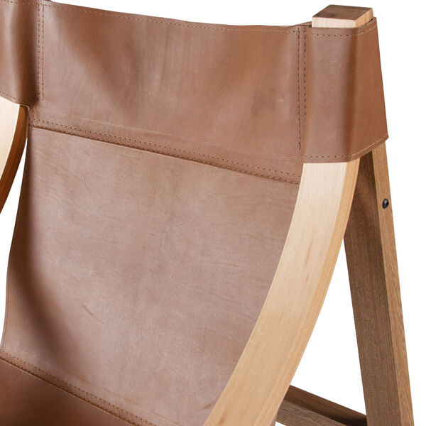 Lima Natural Leather and Natural frame Sling Chair, image 5