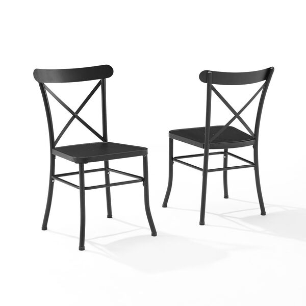 Astrid Matte Black Indoor and Outdoor Dining Chair, Set of Two, image 2