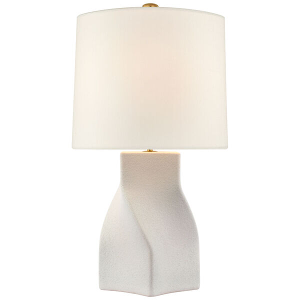 Claribel Large Table Lamp in Porous White with Linen Shade by AERIN, image 1