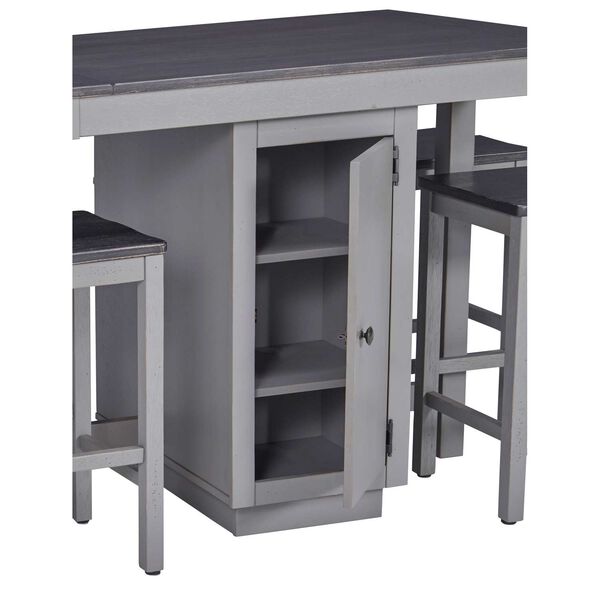 Pepper Square Gray Flannel Counter Table with Four-Stools, image 3