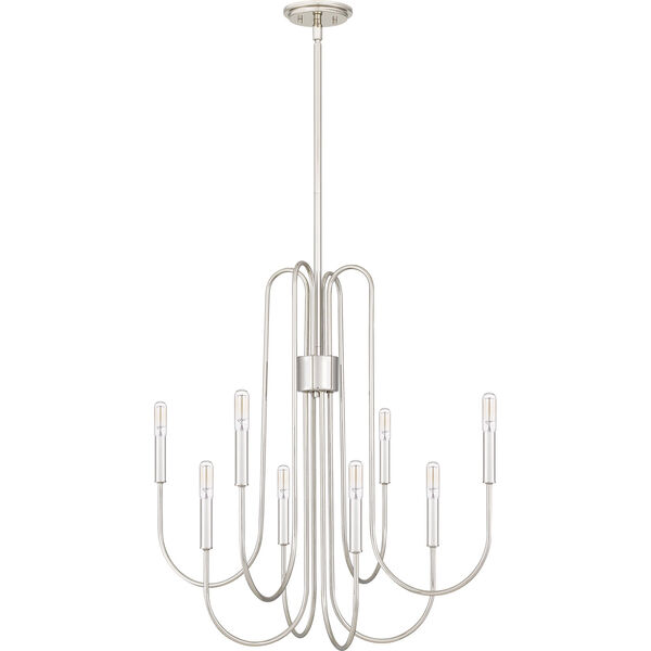 Cabry Polished Nickel Eight-Light Chandelier, image 4