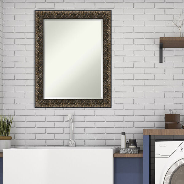Intaglio Black 23W X 29H-Inch Bathroom Vanity Wall Mirror, image 3