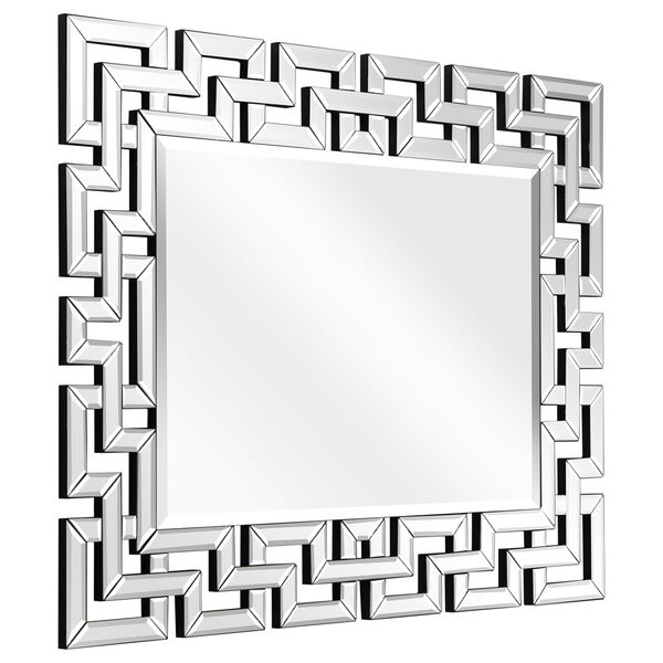 Clear 40 x 31-Inch Beveled Geometry Decorative Rectangle Wall Mirror, image 4