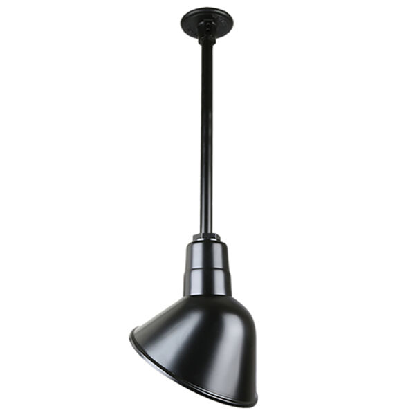 Warehouse Black 12-Inch Angled Pendant with 24-Inch Downrod, image 1