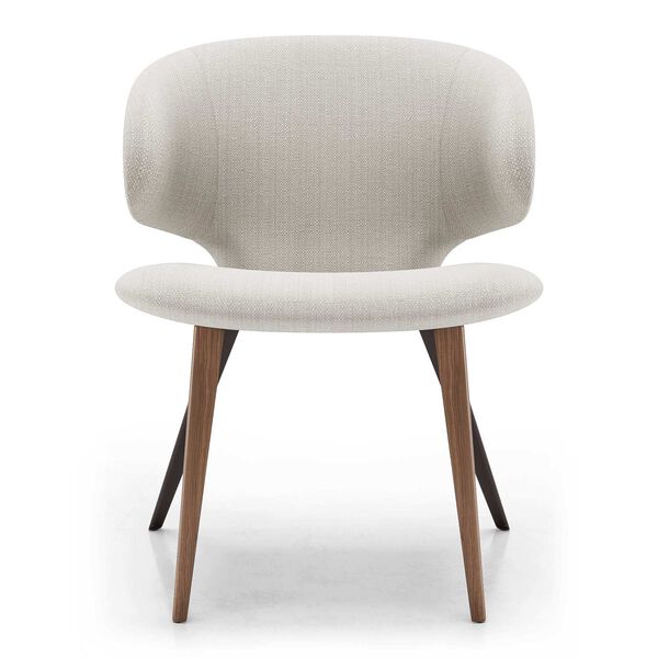 Newport Oxford Tan Fabric and Walnut Dining Chair, image 1