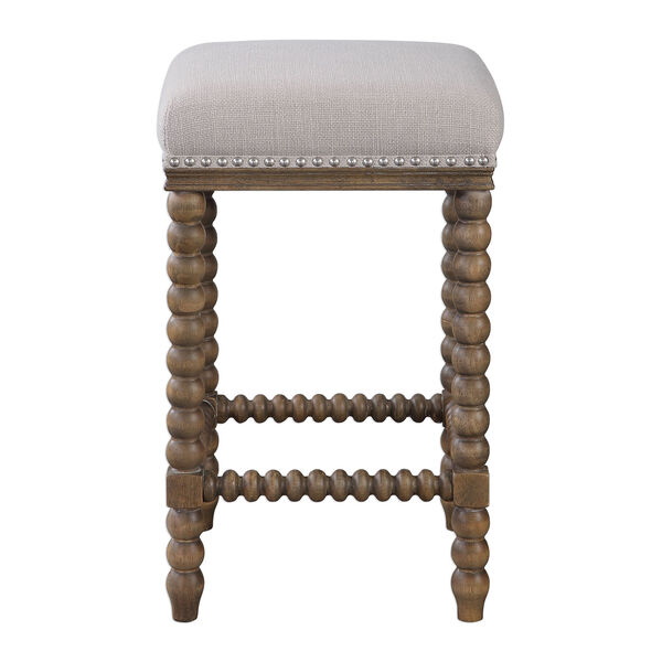 Pryce Ivory Wooden Counter Stool, image 1