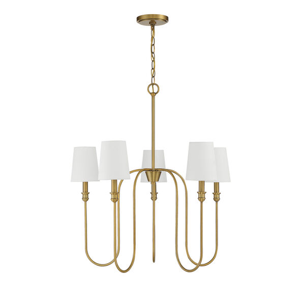 Selby Natural Brass Five-Light Chandelier, image 2