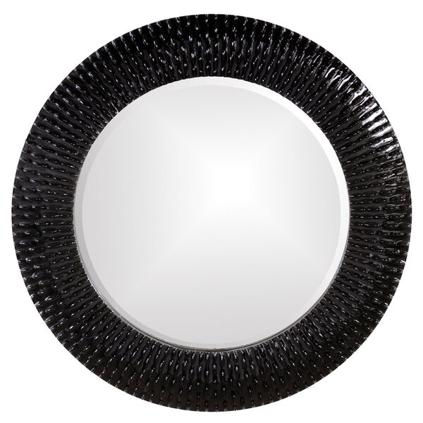 Bergman Glossy Black Round Mirror, image 1