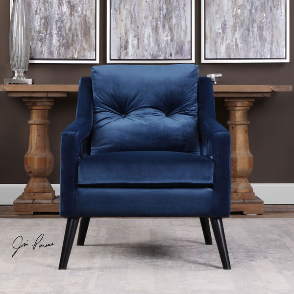 OBrien Blue Velvet Armchair, image 2