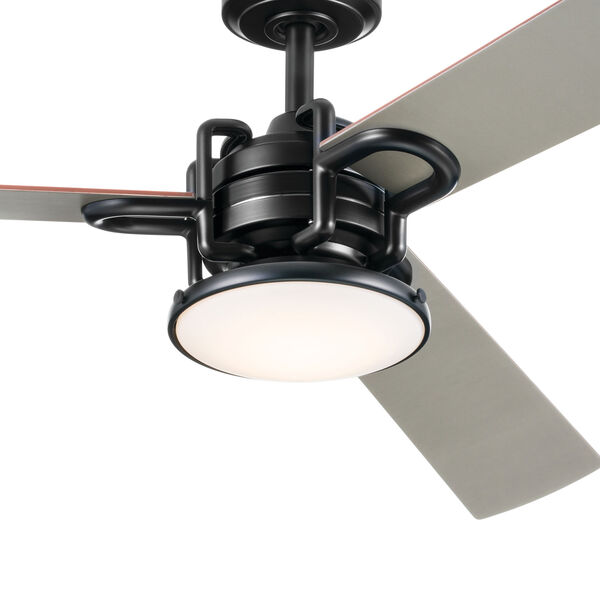 Satin Black 52-Inch LED Pillar Ceiling Fan with Reversible Blades, image 7