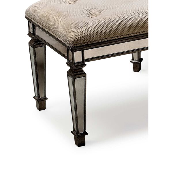 Celeste Upholstered Mirrored Vanity Bench, image 2